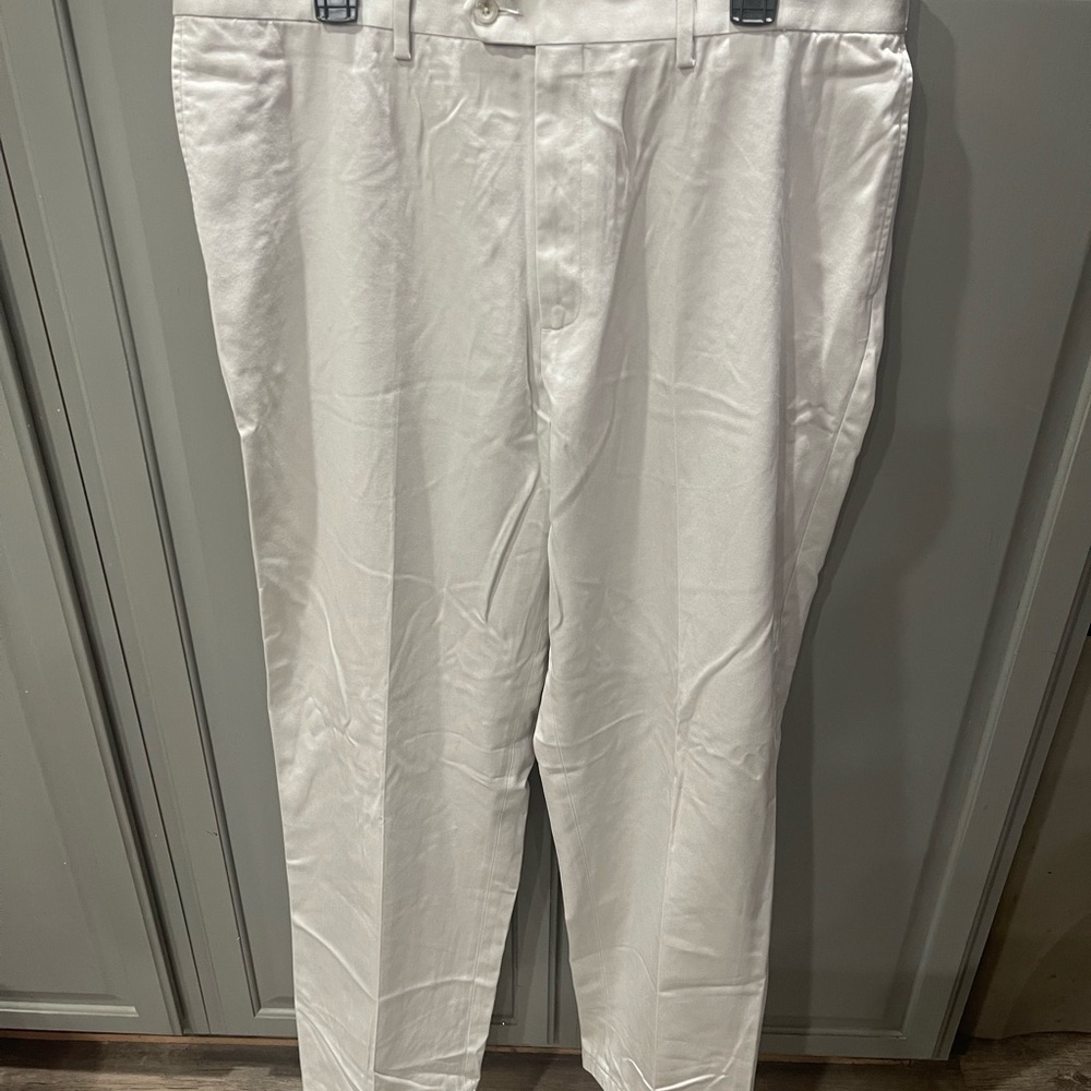 Savane White Dress Pants Classic Straight-Leg